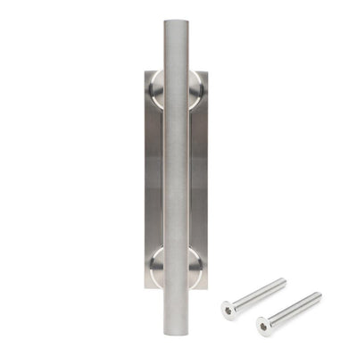 11-7/8 in. Satin Nickel Tubular Barn Door Handle - Super Arbor