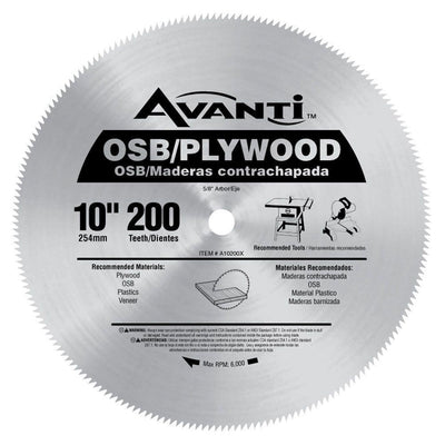 10 in. x 200-Teeth OSB/Plywood Saw Blade - Super Arbor