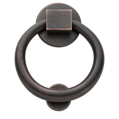 Distressed Oil-Rubbed Bronze Ring Door Knocker - Super Arbor