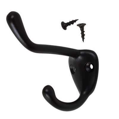 3 in. x 3 in. Matte Black Large Robe/Coat/Hat Hooks (10-Pack) - Super Arbor