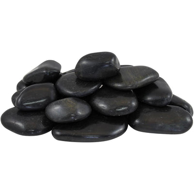 Rain Forest 0.4 cu. ft. 2 in. to 3 in., 30 lbs. Black Super Polished Pebbles - Super Arbor
