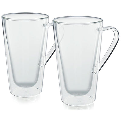 Bellagio Double-Wall 12 oz. Clear Glassware Coffee Mug (2-Pack) - Super Arbor