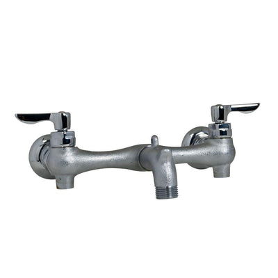 Exposed Yoke Wall-Mount 2-Handle Utility Faucet in Rough Chrome - Super Arbor