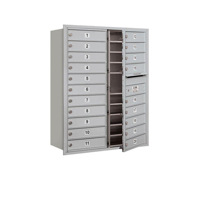 41 in. H x 31-1/8 in. W Aluminum Front Loading 4C Horizontal Mailbox with 20 MB1 Doors - Super Arbor