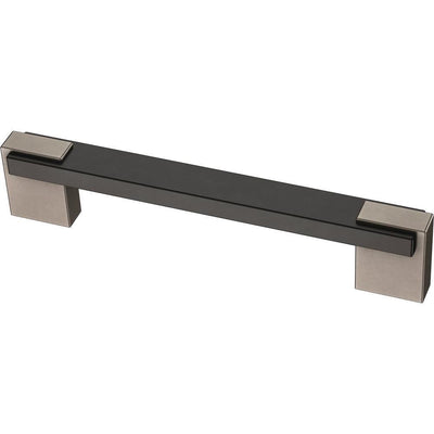 Industrial Insert 4 or 5-1/16 in. (102 or 128mm) Heirloom Silver and Matte Black Dual Mount Drawer Pull - Super Arbor