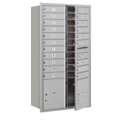 56 3/4 in. H x 31-1/8 in. W Aluminum Front Loading 4C Horizontal Mailbox with 20 MB1 Doors/2 PL's - Super Arbor