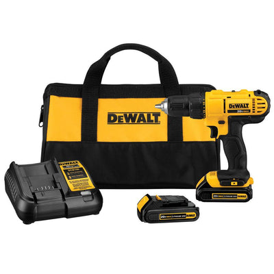 20-Volt MAX Lithium-Ion Cordless 1/2 in. Drill/Driver Kit with (2) 20-Volt Batteries 1.3Ah, Charger and Tool Bag - Super Arbor