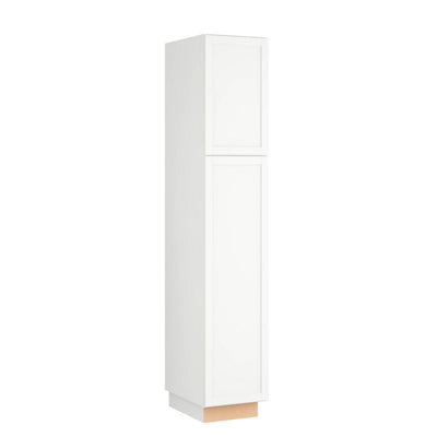 Courtland Polar White Finish Laminate Shaker Stock Assembled Pantry Kitchen Cabinet 18 in. x 96 in. x 24 in