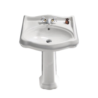 Nameeks Traditional Pedestal Sink in White - Super Arbor