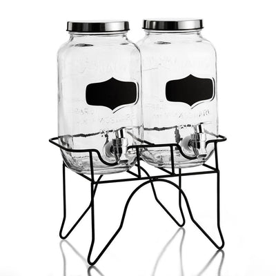 Blackboard Glass Beverage Dispensers (set of 2) - Super Arbor