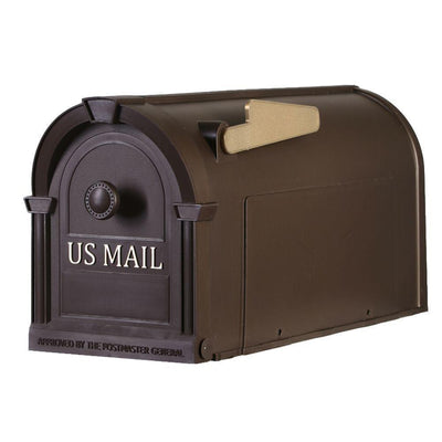 Postal Pro Post-Mount Hampton Mailbox in Bronze with Gold Lettering - Super Arbor