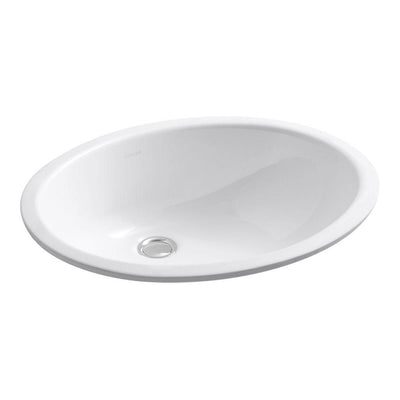 KOHLER Caxton Vitreous China Undermount Bathroom Sink with Glazed Underside in White - Super Arbor