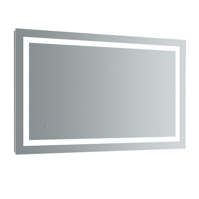 Santo 48 in. W x 30 in. H Frameless Single Bathroom Mirror with LED Lighting and Mirror Defogger - Super Arbor