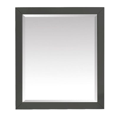 28.00 in. W x 32.00 in. H Framed Rectangular Beveled Edge Bathroom Vanity Mirror in Gray - Super Arbor