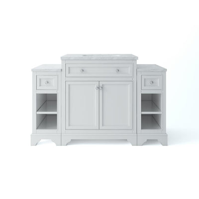 Mornington 54 in. W x 21 in. D Single Bath Vanity in White with Marble Vanity Top in White with White Sink - Super Arbor