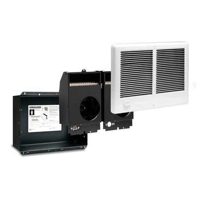 Com-Pak Twin 4000-Watt 240-Volt 13684-BTU In-Wall Fan Forced Electric Heater in White - Super Arbor