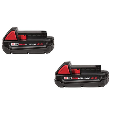 M18 18-Volt Lithium-Ion Compact Battery Pack 2.0Ah (2-Pack) - Super Arbor