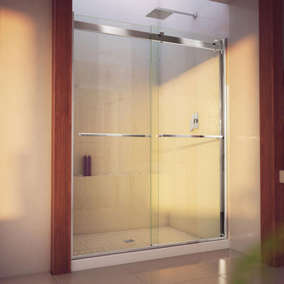 Essence-H 56 to 60 in. x 76 in. Semi-Frameless Bypass Sliding Shower Door in Chrome - Super Arbor