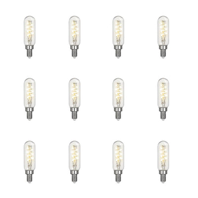 Feit Electric 25-Watt Equivalent T6 Candelabra Dimmable LED Clear Glass Vintage Light Bulb with Spiral Filament Soft White (12-Pack) - Super Arbor