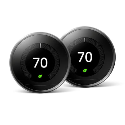 Nest Learning Thermostat 3rd Gen in Mirror Black (2-Pack) - Super Arbor