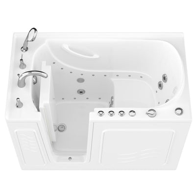 HD Series 53 in. Left Drain Quick Fill Walk-In Whirlpool and Air Bath Tub with Powered Fast Drain in White - Super Arbor