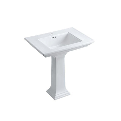KOHLER Memoirs Stately Ceramic Pedestal Combo Bathroom Sink in White with Overflow Drain - Super Arbor