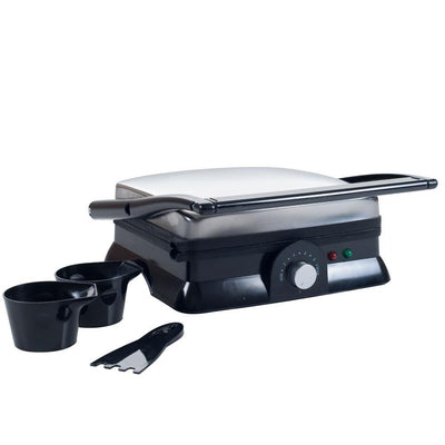 1400 W Silver Non-Stick Panini Press - Super Arbor