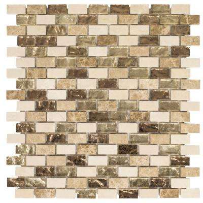 Jeffrey Court 
    Molten Beige/Cream 12 in. x 12 in. x 8 mm Interlocking Glass/Marble Mosaic Tile - Super Arbor