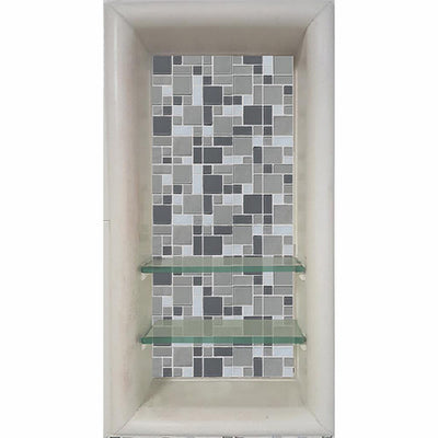 Newport 12 in. x 4 in. x 24 in. Shower Niche in Natural Buff - Super Arbor