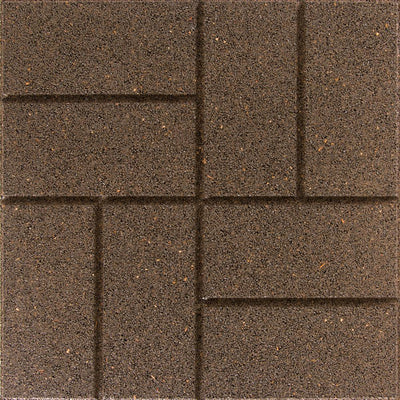 Reversible 16 in. x 16 in. x 0.75 in. Earth Brick Face/Flat Profile Rubber Paver - Super Arbor