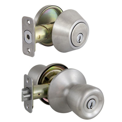 Waterbury Stainless Steel Entry Knob and Single Cylinder Deadbolt Combo Pack - Super Arbor