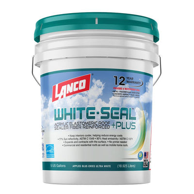 5 Gal. White-Seal Plus 100% Acrylic Elastomeric Reflective Roof Coating with High UV-Ray Reflectance - Super Arbor