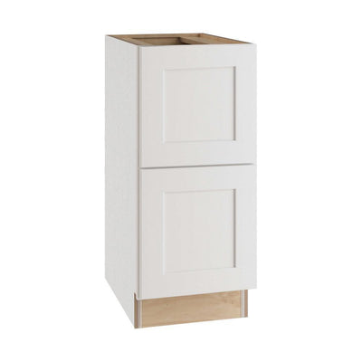 Newport Assembled 18x34.5x21 in Plywood Shaker Desk Drawer Base Kitchen Cabinet Soft Close in Painted Pacific White - Super Arbor