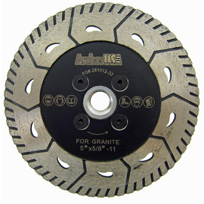 Archer USA 5 in. 2-in-1 Turbo Diamond Blade for Both Cutting and Grinding - Super Arbor