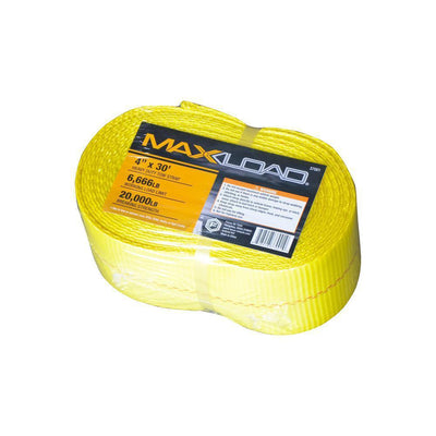 Max Load 4 in. x 30 ft. x 20,000 lbs. Vehicle Recovery Tow Strap - Super Arbor