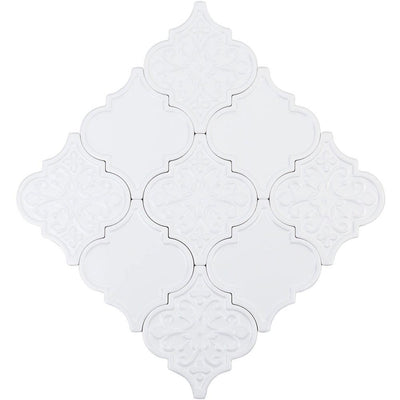Ivy Hill Tile Vintage Lantern White 6-1/4 in. x 7-1/4 in. x 10 mm Ceramic Wall Mosaic Tile (30-Piece) (4.8 sq. ft./Box) - Super Arbor