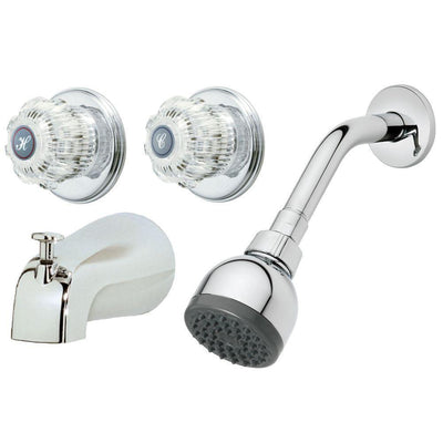 2-Handle 1-Spray Tub and Shower Faucet in Chrome (Valve Included) - Super Arbor