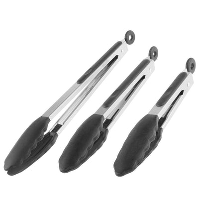 Stainless Steel with Silicone Tips Kitchen Tong (Set of 3) - Super Arbor