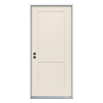 32 in. x 80 in. 2-Panel Craftsman Primed Steel Prehung Right-Hand Inswing Front Door - Super Arbor
