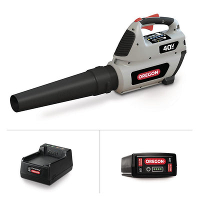 Oregon 131 MPH 507 CFM 40-Volt Lithium-Ion Cordless Handheld Leaf Blower with 4.0Ah Battery and Charger - Super Arbor