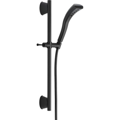 Stryke 1-Spray 2.3 in. Single Wall Bar Mount Handheld H2Okinetic Shower Head in Matte Black - Super Arbor