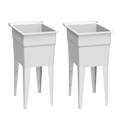 18 in. x 24 in. Polypropylene White Laundry Sink (Pack of 2) - Super Arbor