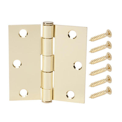 3-1/2 in. x 5/8 in. Radius Satin Nickel Door Hinge Value Pack (12 per Pack) - Super Arbor