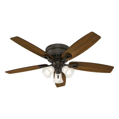 Oakhurst 52 in. LED Indoor Low Profile New Bronze Ceiling Fan with Light Kit - Super Arbor