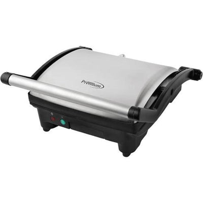 4-Slice 1400 W Non-Stick Black and Silver Panini Press - Super Arbor