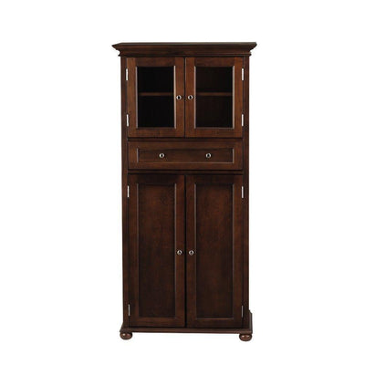 Hampton Harbor 25 in. W x 14 in. D x 52-1/2 in. H Linen Cabinet with Drawer in White - Super Arbor