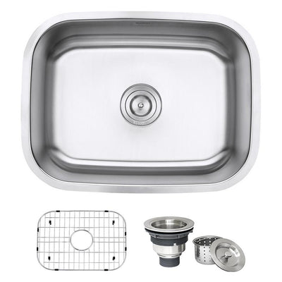 24 in. Single Bowl Undermount 16-Gauge Stainless Steel Kitchen Sink - Super Arbor