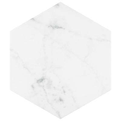 Merola Tile     Classico Carrara Hexagon 7 in. x 8 in. Porcelain Floor and Wall Tile (7.67 sq. ft. / case)