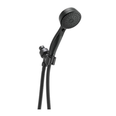 ActivTouch 9-Spray 3.6 in. Single Wall Mount Handheld Shower Head in Matte Black - Super Arbor