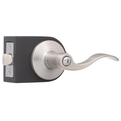 Satin Nickel Privacy Bed/Bath Door Lever Set - Super Arbor